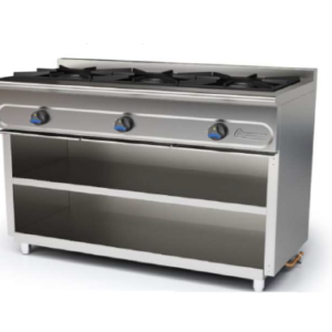 Cocina a gas de 3 fuegos de mueble.