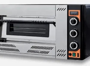 Horno a gas de 6 pizzas de 30 cm.