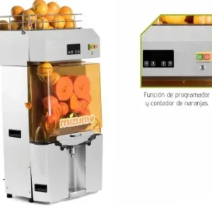 Exprimidor automático de naranjas con contador.