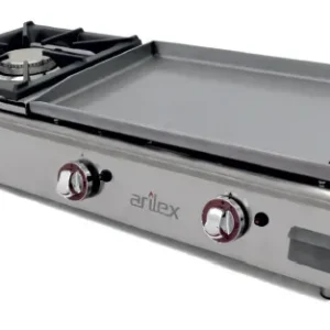 Plancha a gas de 60 cm con fogón.