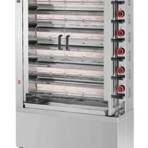 Asador a gas de 6 espadas.