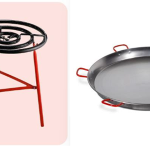 Paellera pulida 130 cm con fogon a gas 90.