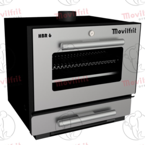 Horno brasa con puerta de cristal.