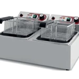 Freidora doble eléctrica de 7+7 L.