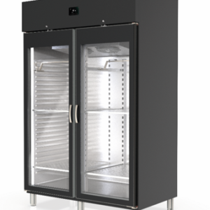Expositor de maduración de 2 puertas en negro.