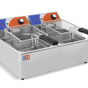 Freidora doble eléctrica de 6+6 L.