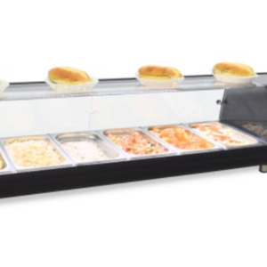 Vitrina refrigerada de tapas con 6 cubetas.